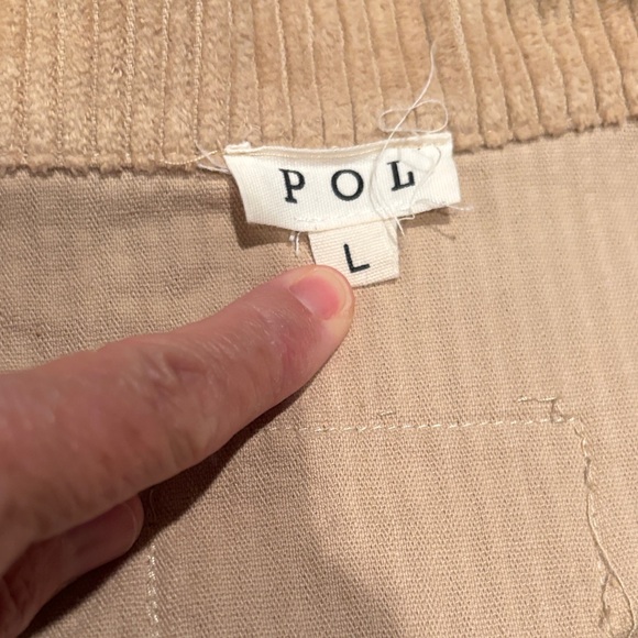 POL Tan Corduroy Oversized Jacket with Floral Accents - Picture 6 of 12